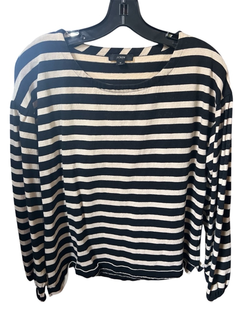 J. Crew Black and White Striped Knit Top
